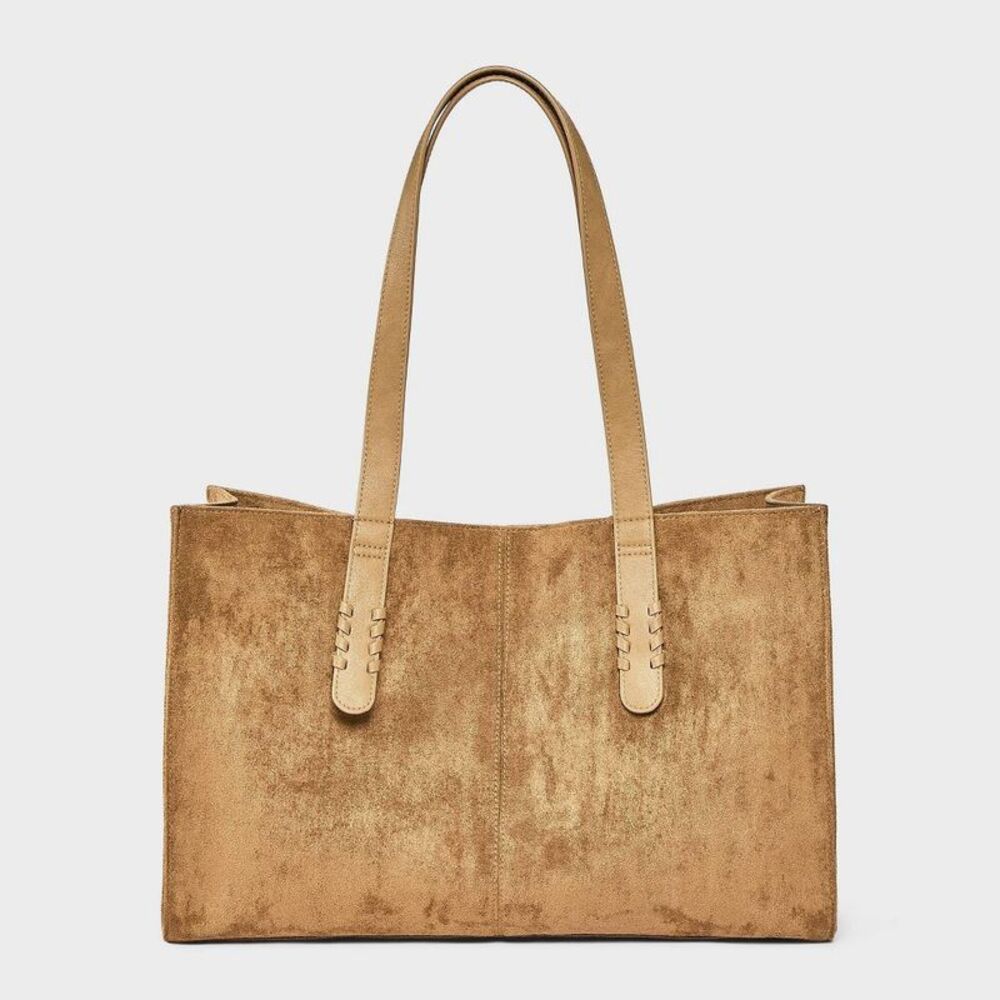 Faux Suede Casual Tote Bag - Universal Thread Light Brown